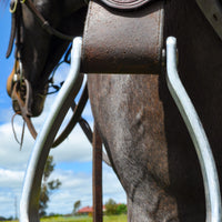 Saddle leather tread oxbows